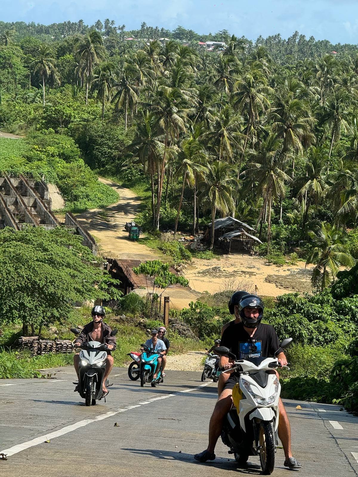 Motorbikes on the road through Siargao